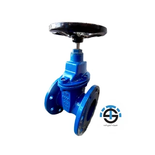 شیرفلکه چدنی کشویی زبانه لاستیکی 6 اینچ